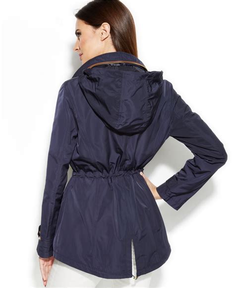 michael kors blue blazer|michael kors anorak raincoat.